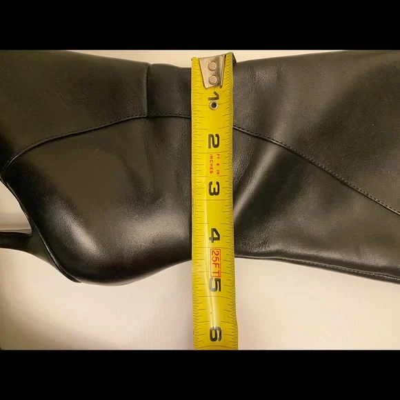 Nine West: Black Knee High Heeled Boots - Picture 15 of 15